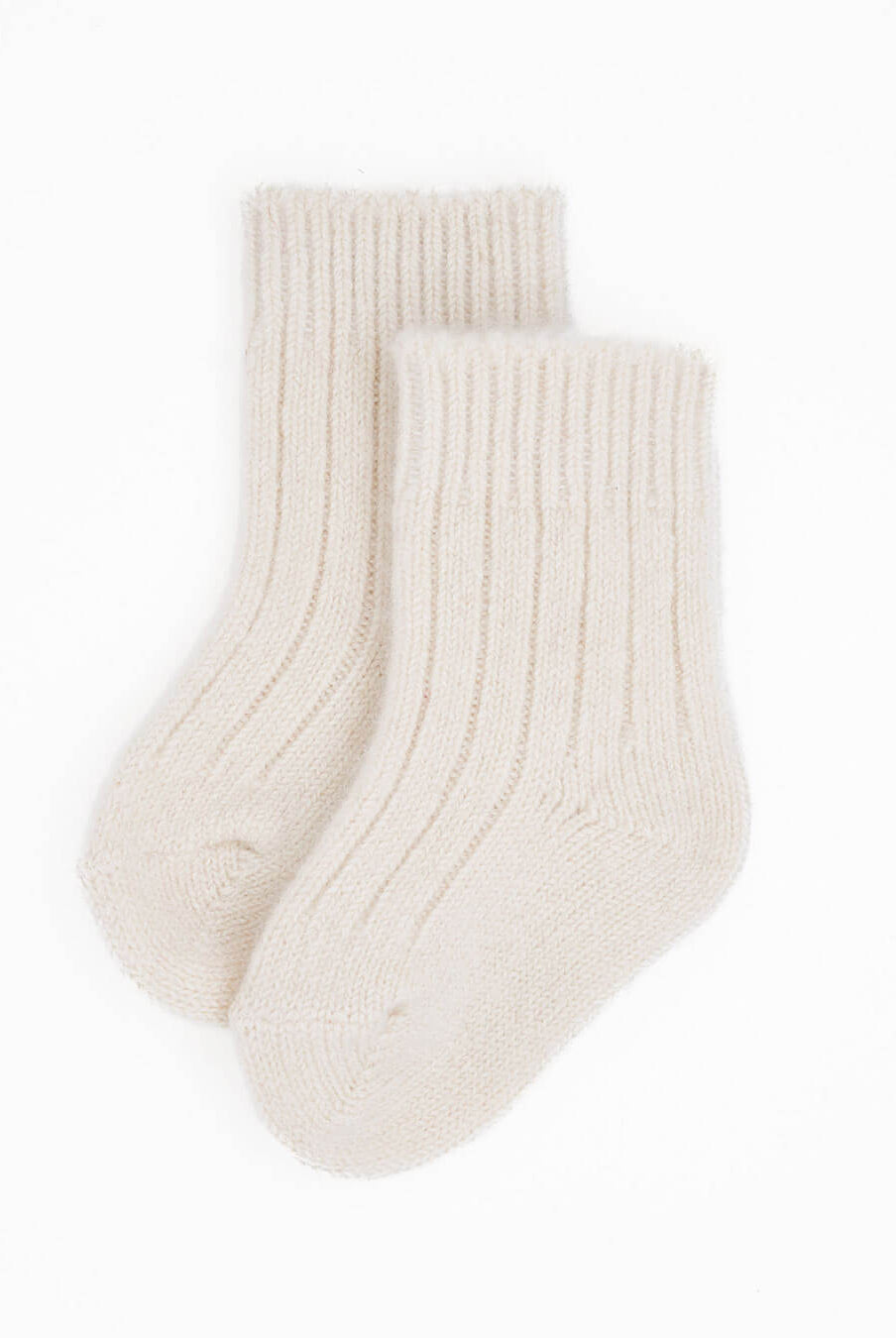Cashmere baby socks, 0-12 months, on white background