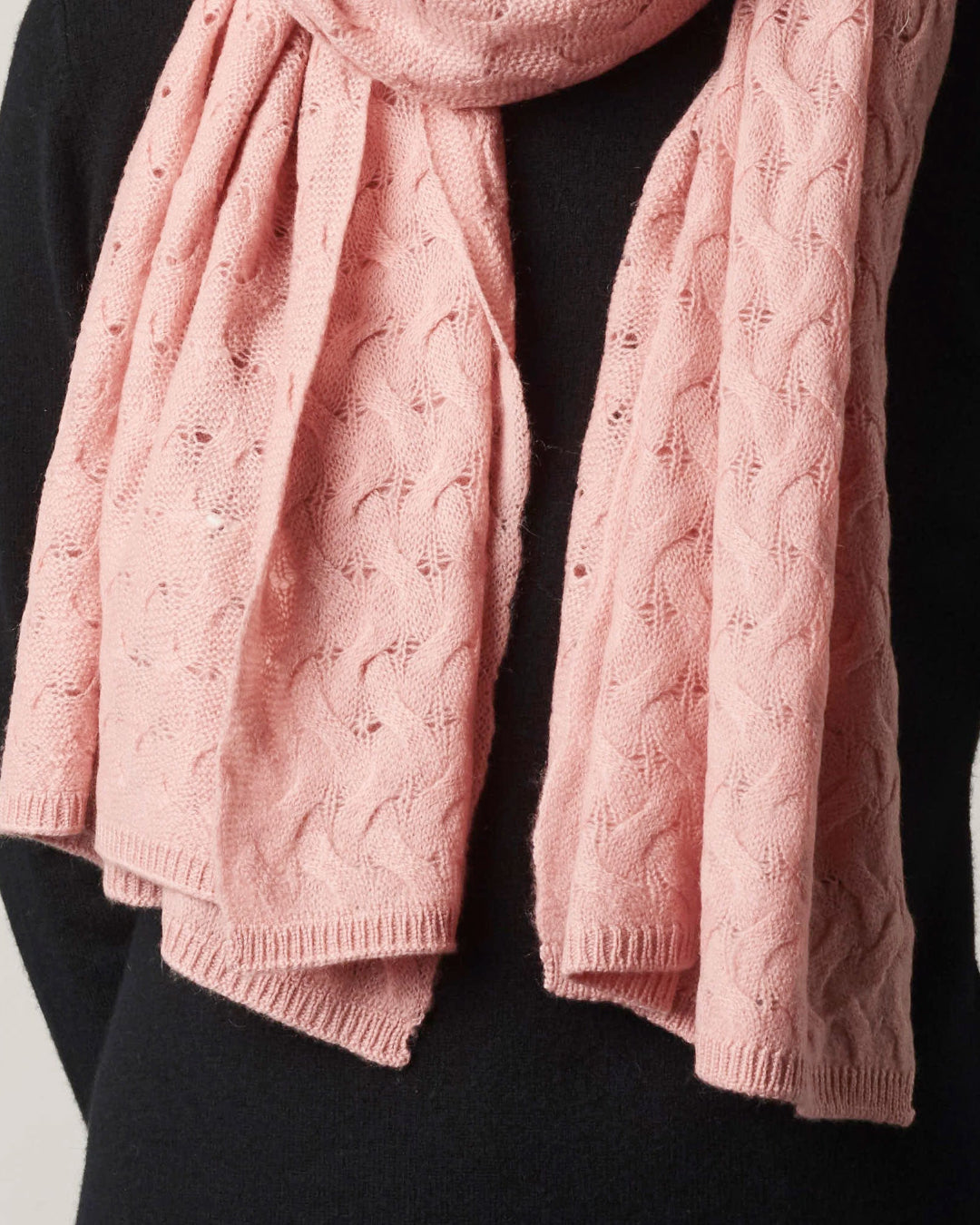 Cashmere tørklæde, mønsterstrik