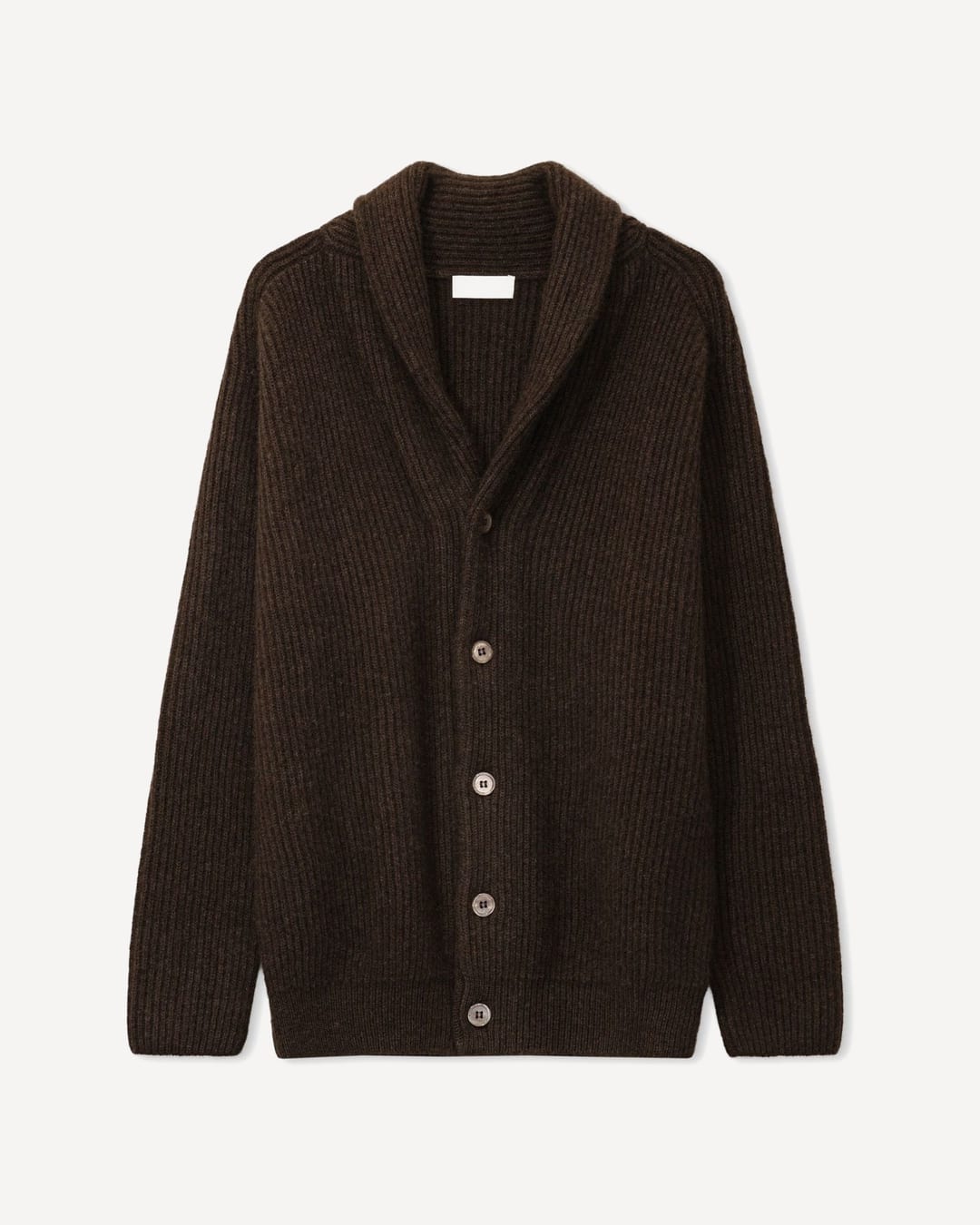 Chuluun cardigan i yakuld, farve Natural dark brown, fotograferet liggende