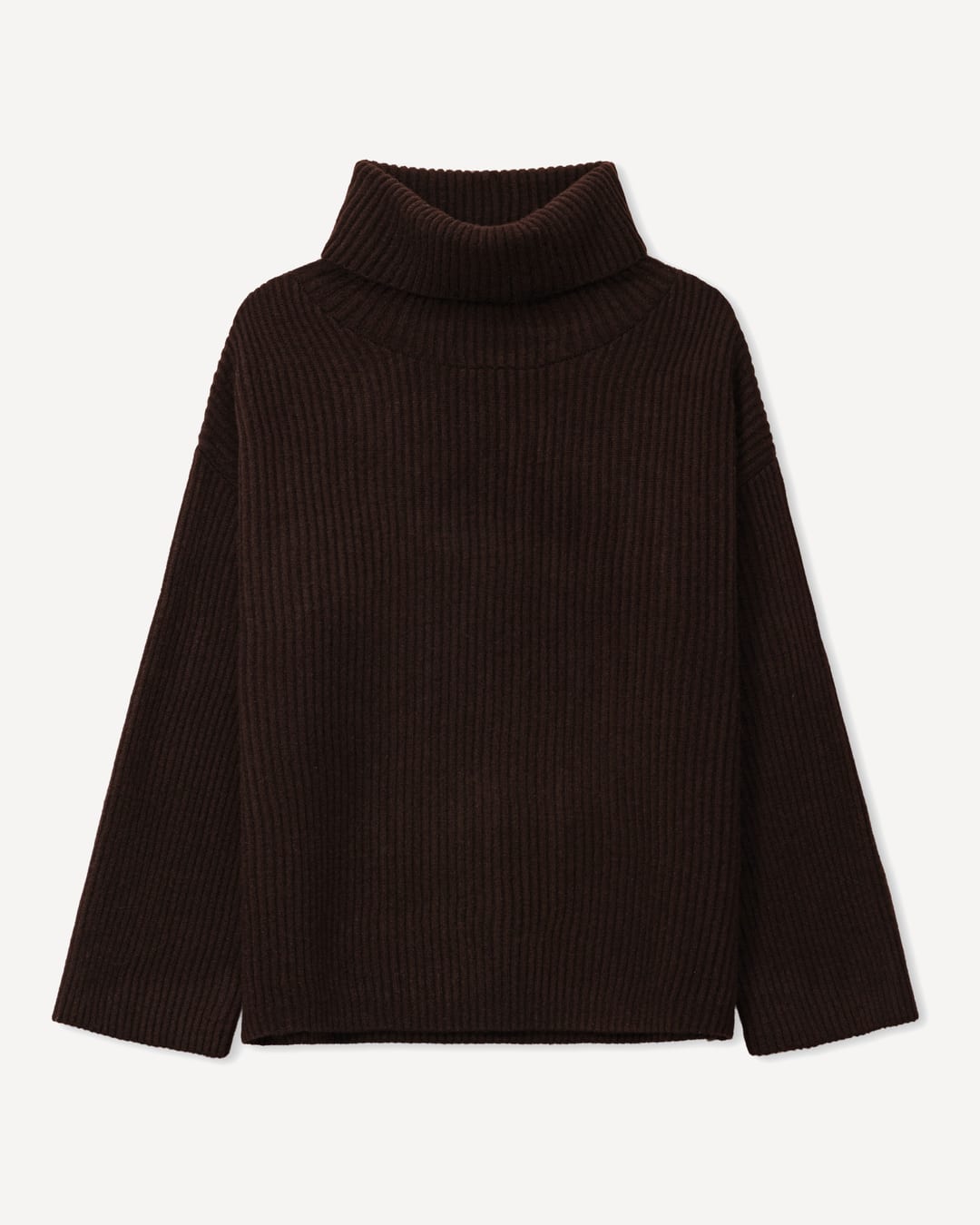 Davaa rullekrave i cashmere, farve Umber, fotograferet liggende