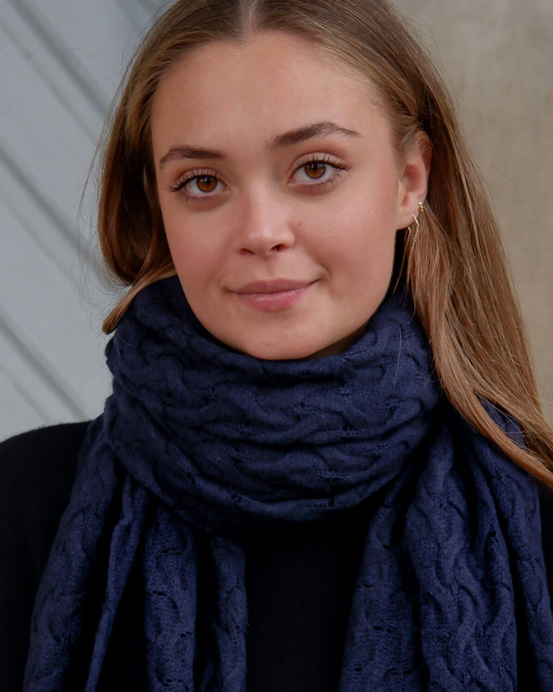 Cashmere tørklæde, mønsterstrik