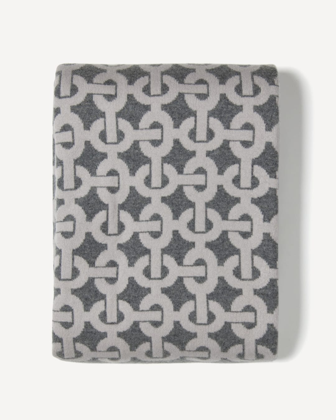 Tsas Cashmere Plaid i cashmere, farve Moonstone, vist fra bagsiden, fotograferet liggende