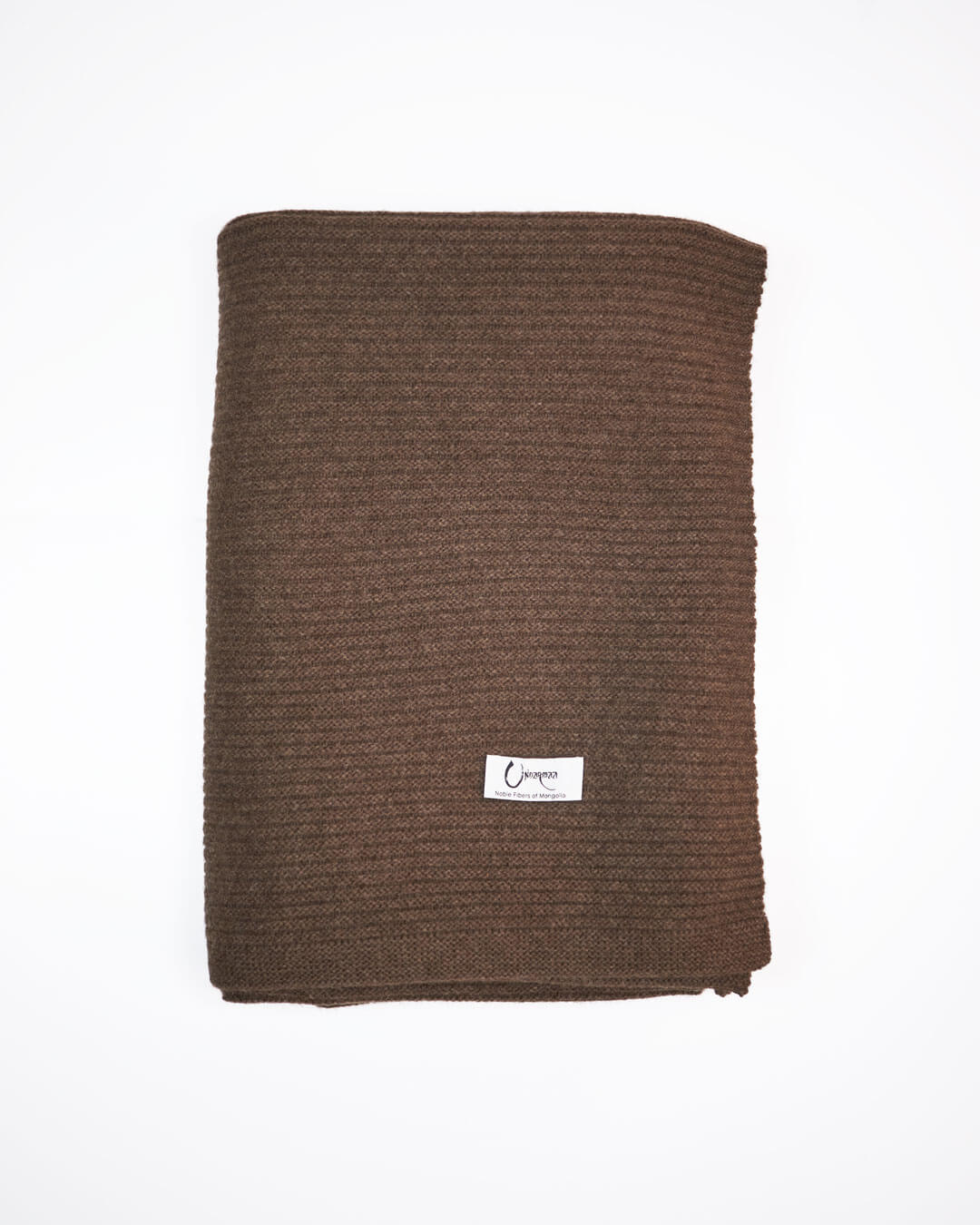 Strikket plaid i 100% yakuld i farven Yak Mocha