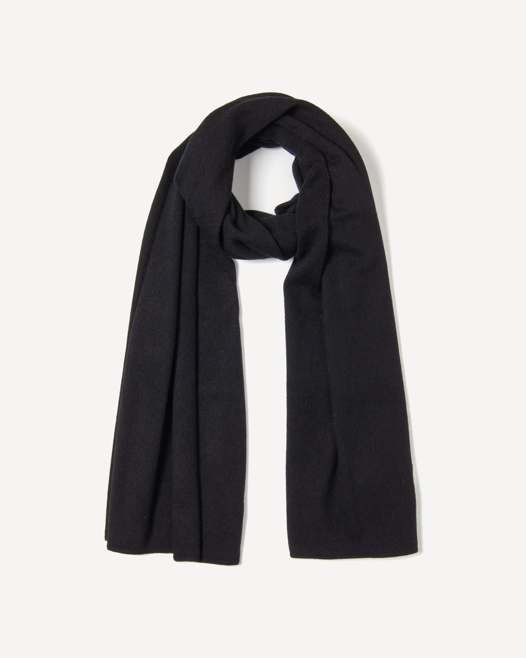 Yargui stort tørklæde i cashmere, farve Black, fotograferet liggende