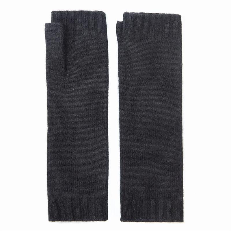 Sorte cashmere håndledsvarmere