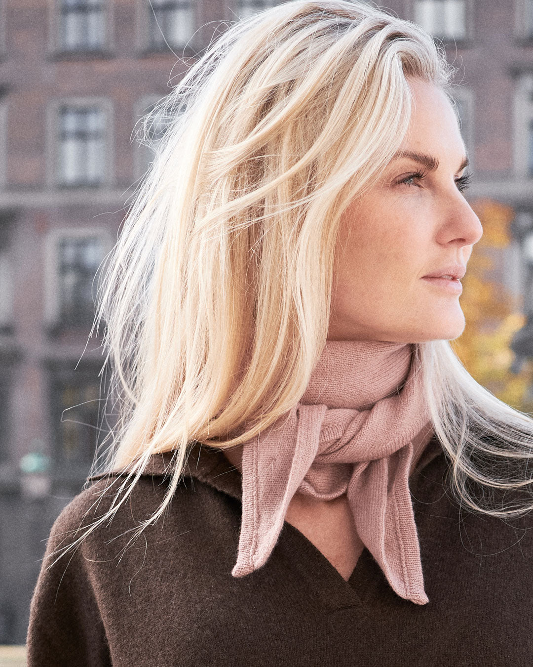 Trekantet cashmere tørklæde