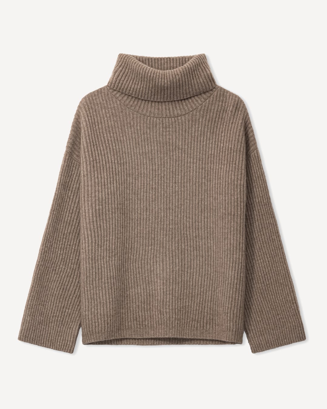Davaa rullekrave i cashmere, farve Natural taupe, fotograferet liggende