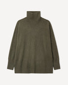 Dolgoon tunika i cashmere, farve Olive green, fotograferet liggende