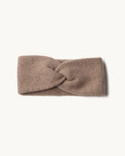 Sammenfoldet cashmere pandebånd i Natural taupe.