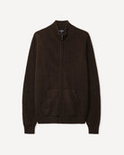 Khangai cardigan i yakuld, farve Natural dark brown, fotograferet liggende