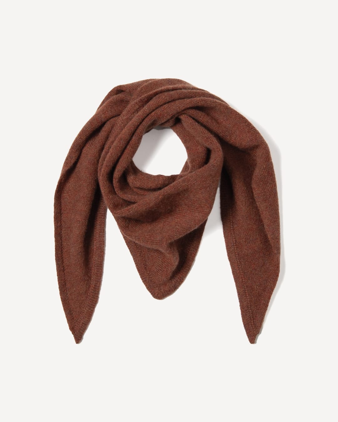 Nahia tørklæde i cashmere, farve Terracotta, fotograferet liggende