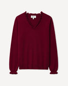 Oyu bluse i cashmere, farve Bordeaux, fotograferet liggende