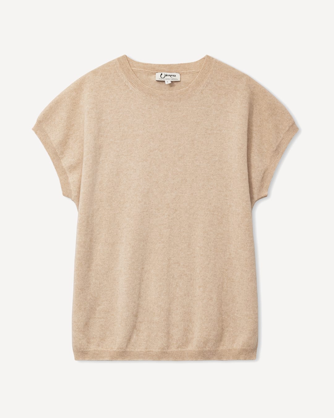 Oyuna vest i cashmere, farve Natural sand, fotograferet liggende
