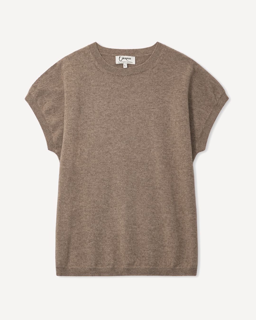 Oyuna vest i cashmere, farve Natural taupe, fotograferet liggende