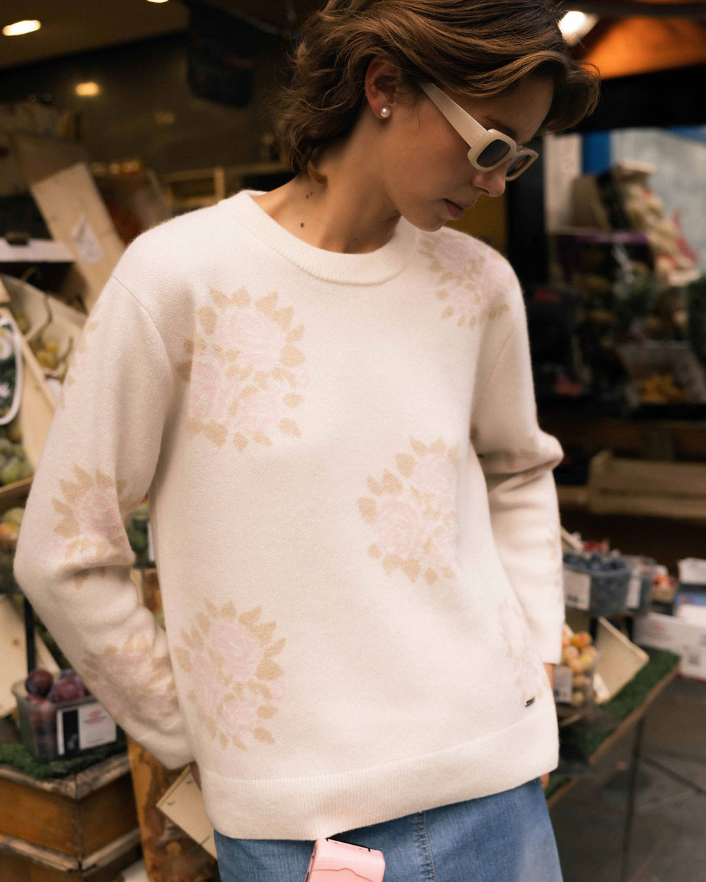 Rose Cashmere Crewneck