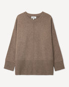 Saran pullover i cashmere, farve Natural taupe, fotograferet liggende