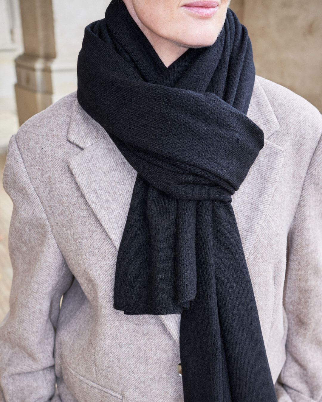 Stort cashmere tørklæde