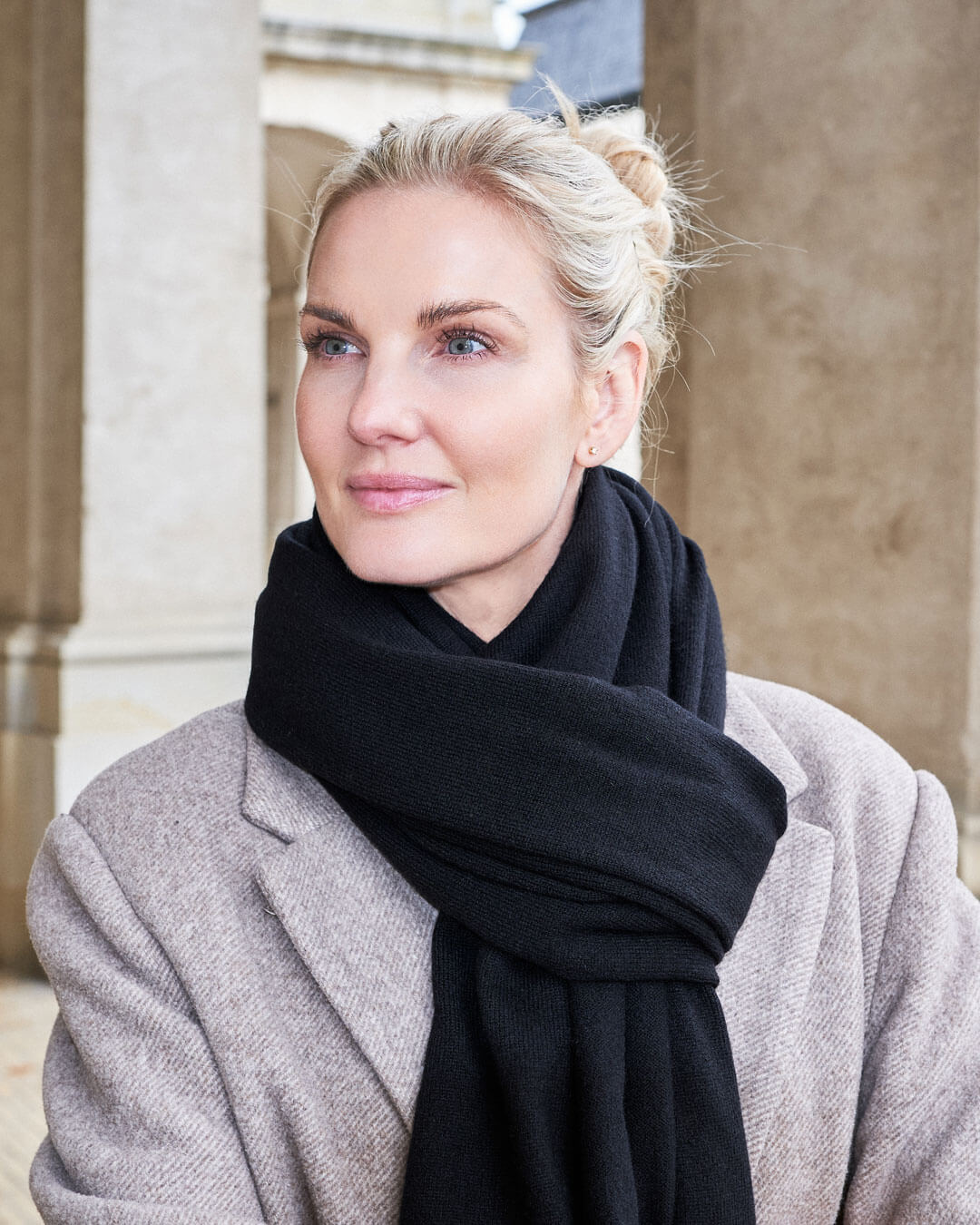 Stort cashmere tørklæde