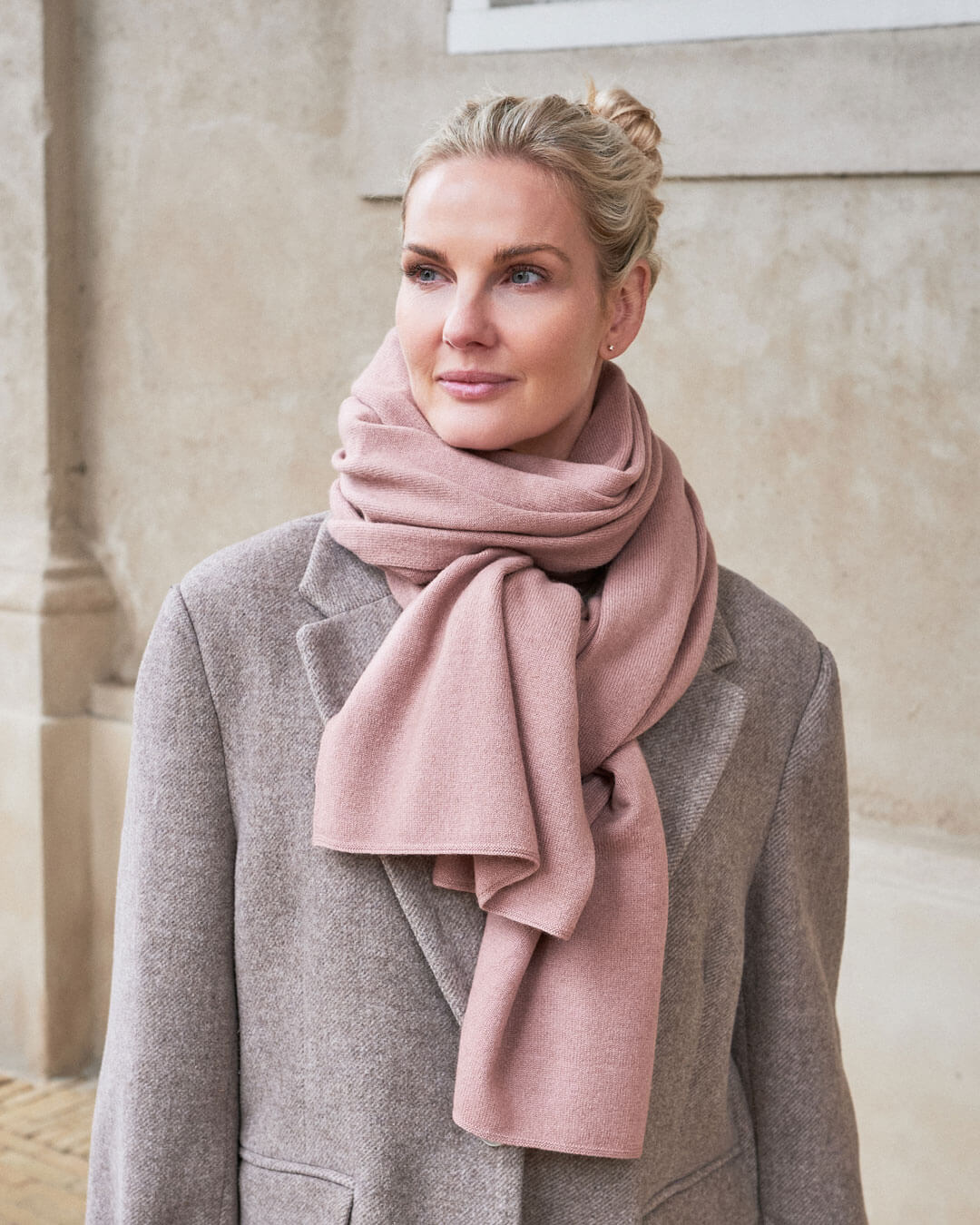 Stort cashmere tørklæde