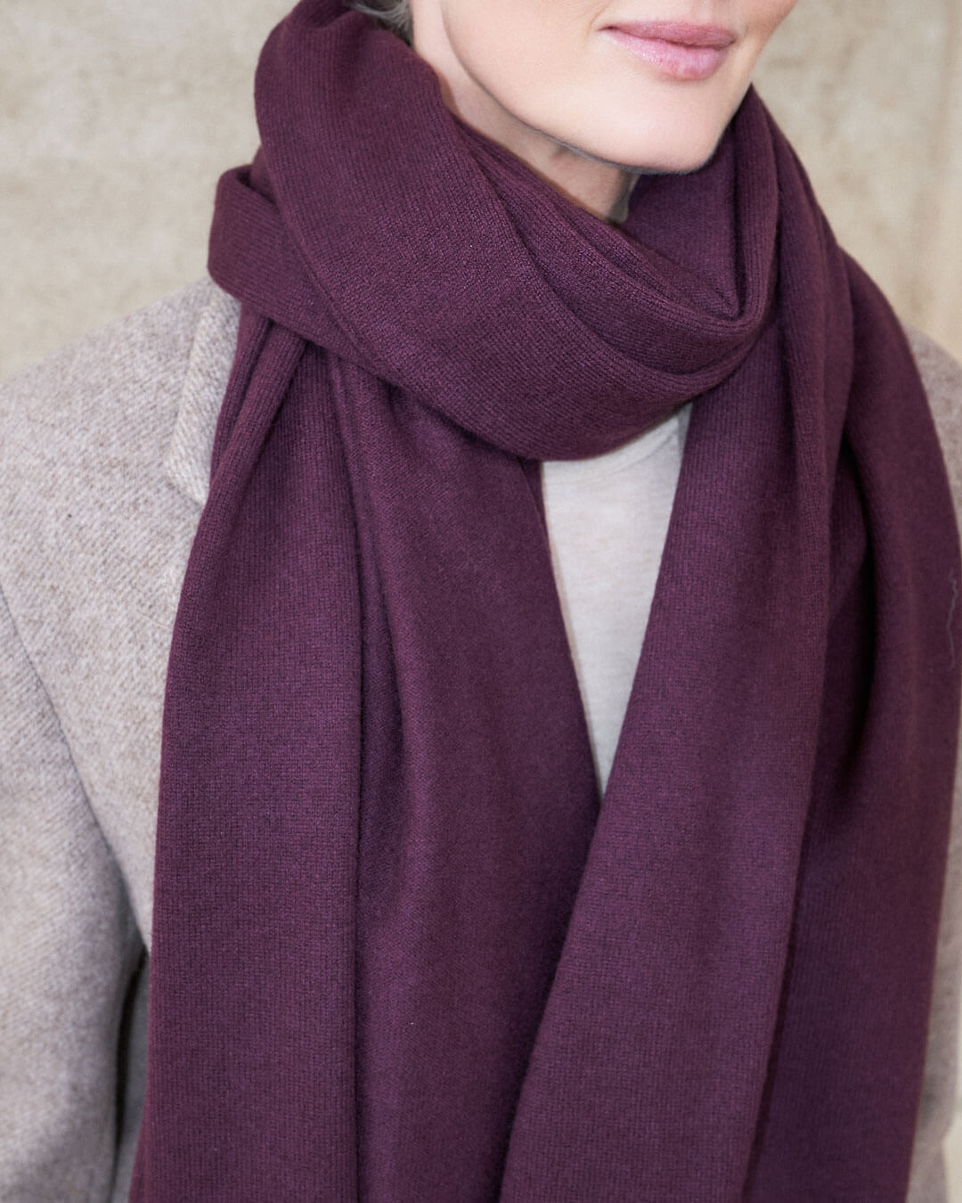 Stort cashmere tørklæde