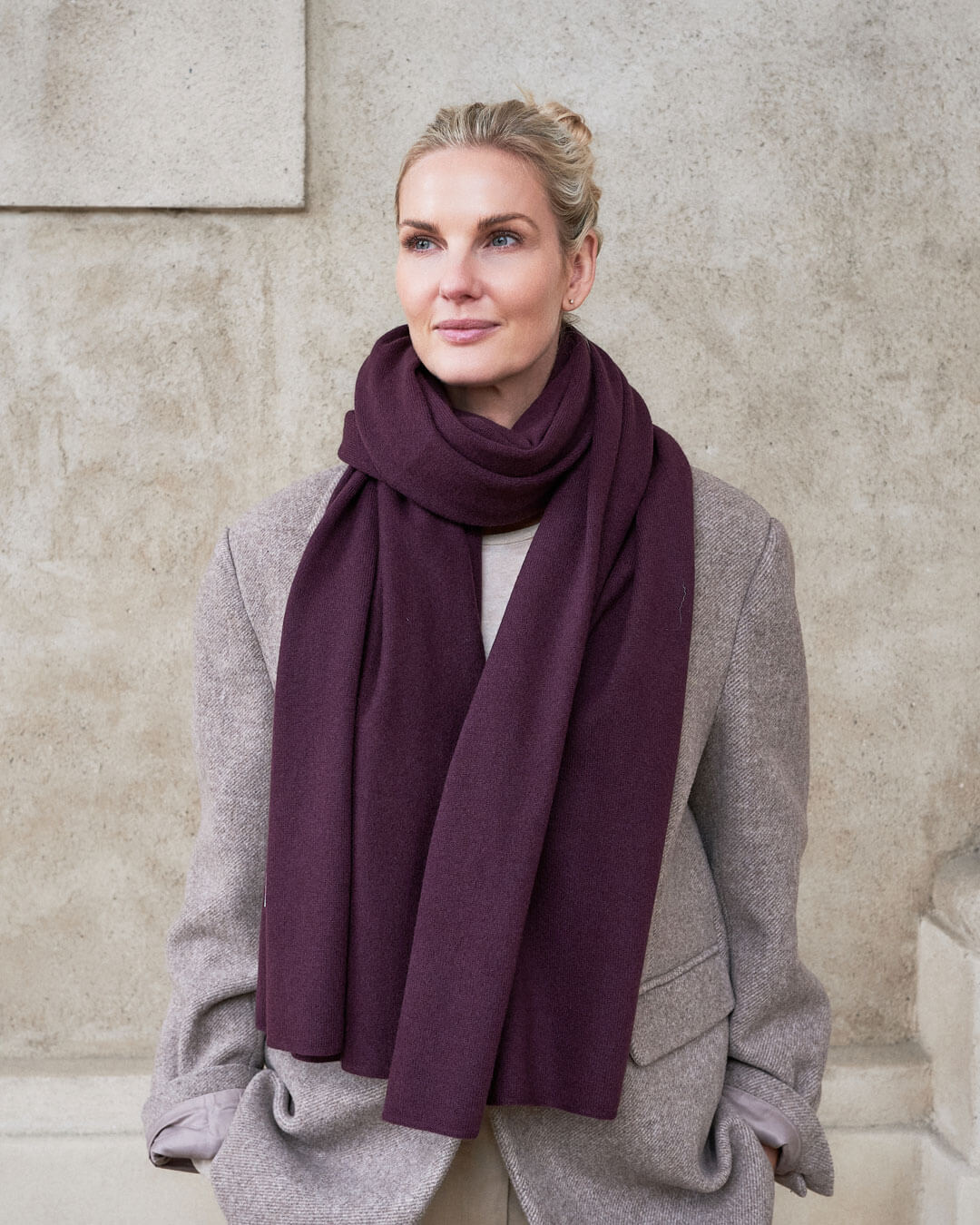 Stort cashmere tørklæde