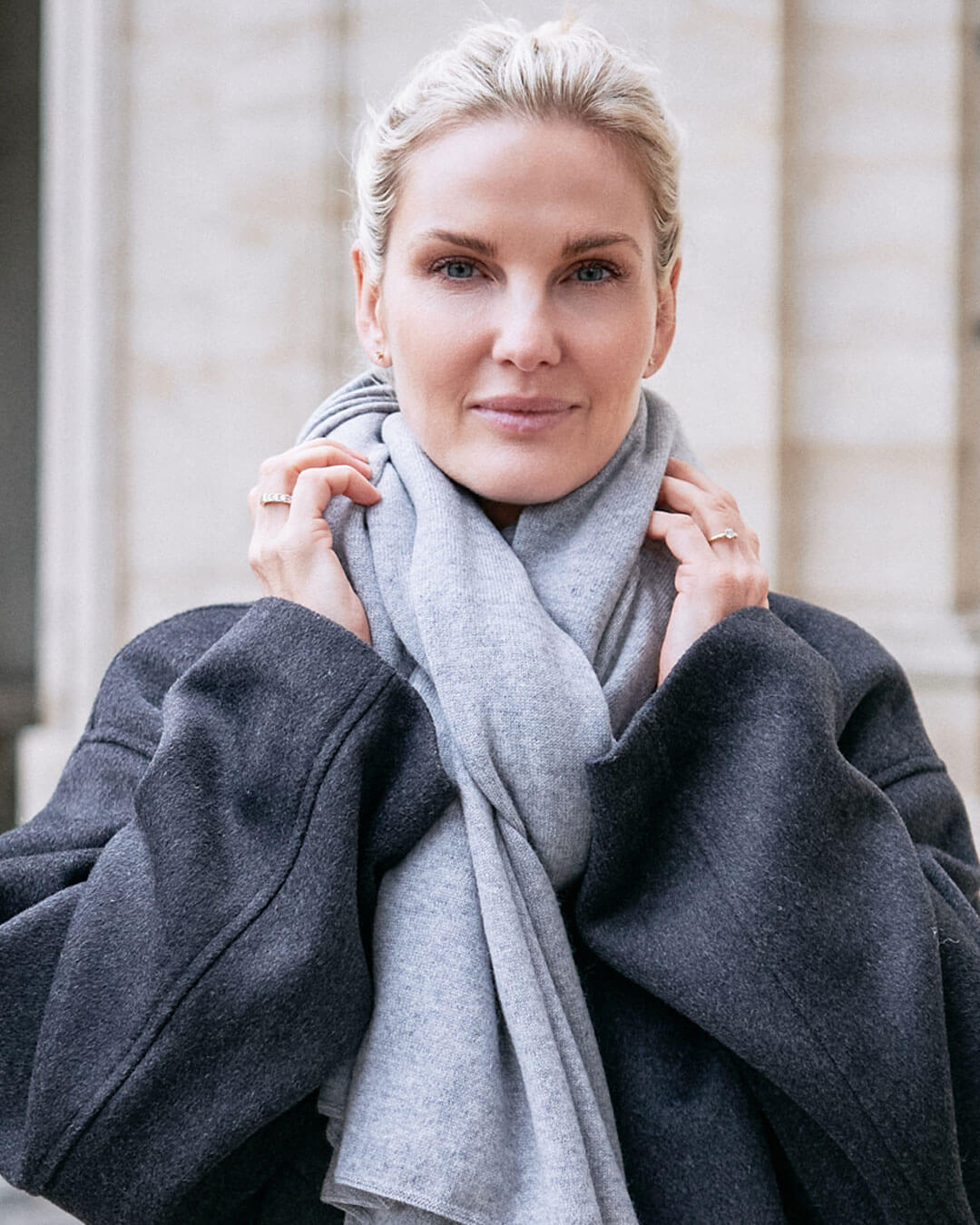 Stort cashmere tørklæde