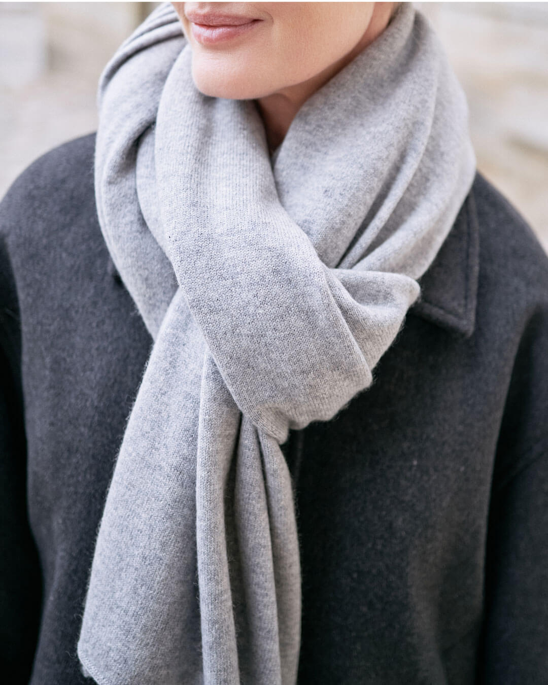 Stort cashmere tørklæde