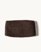Suvd pandebånd i natural dark brown, set bagfra, på lys baggrund