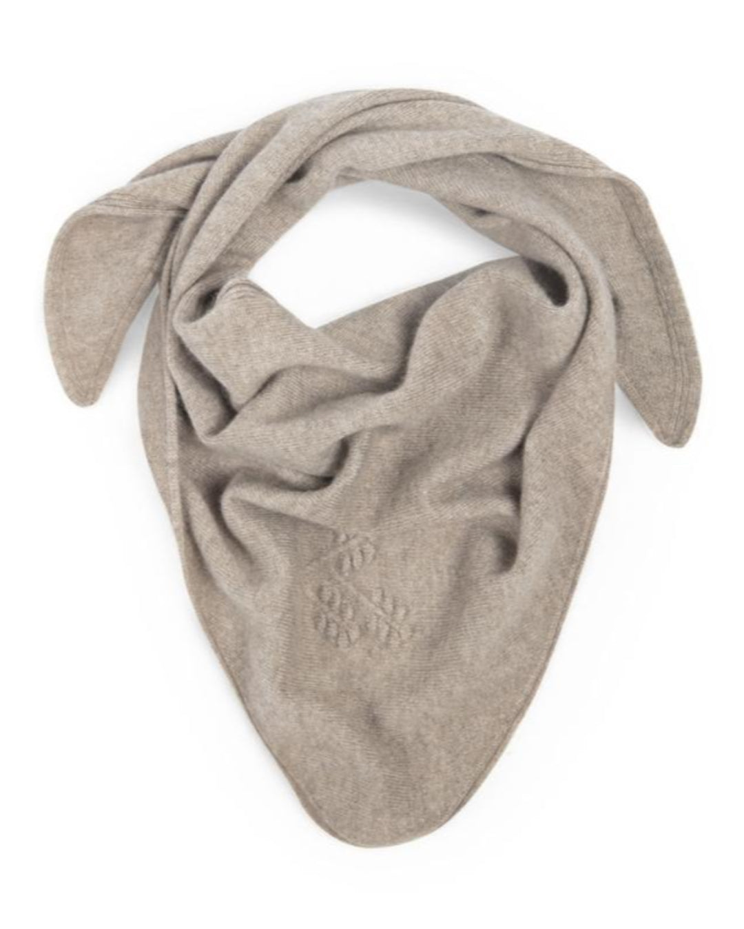 Foldet lille trekantet cashmere tørklæde i mørk gråbeige