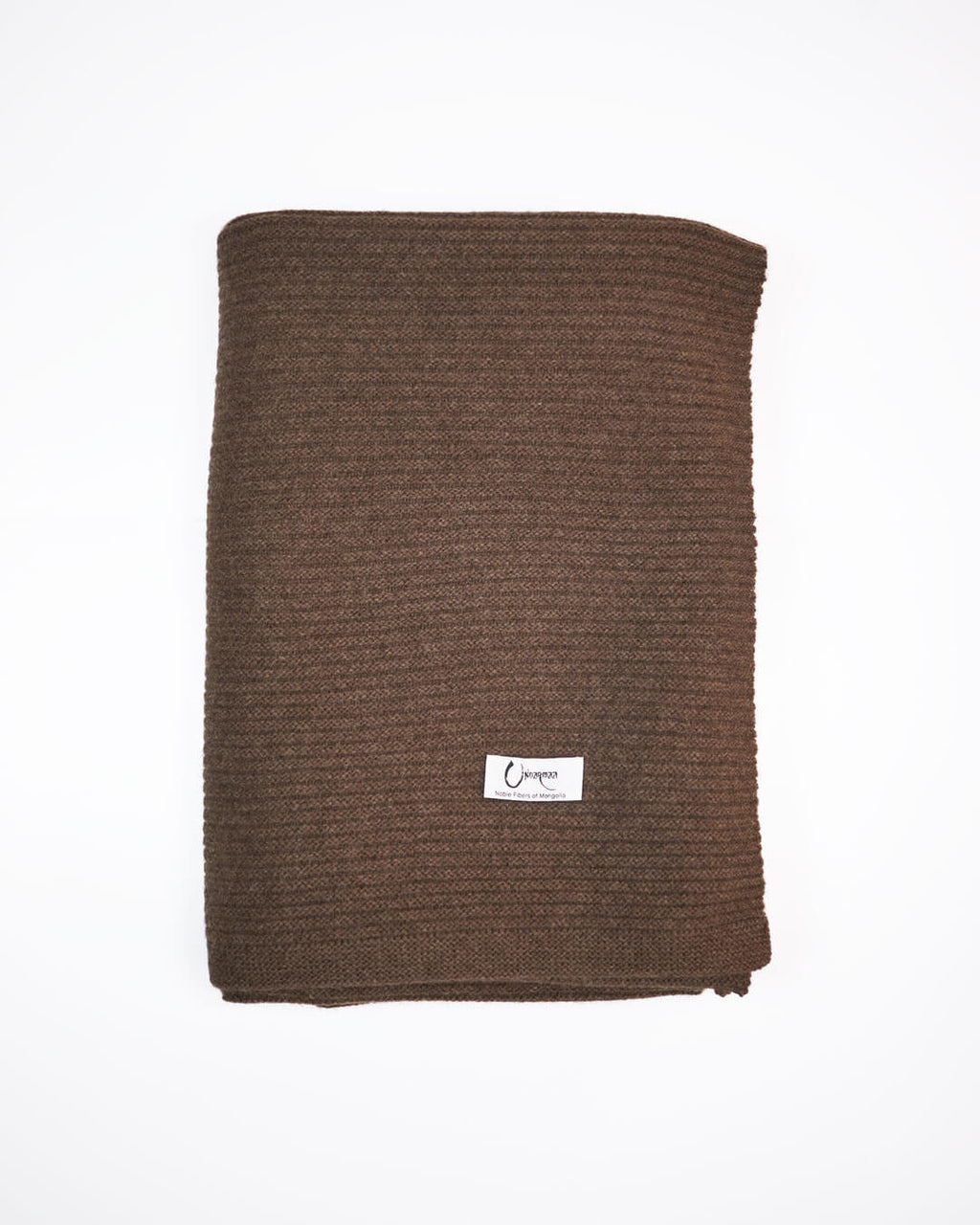 Strikket plaid i 100% yakuld i farven Yak Mocha