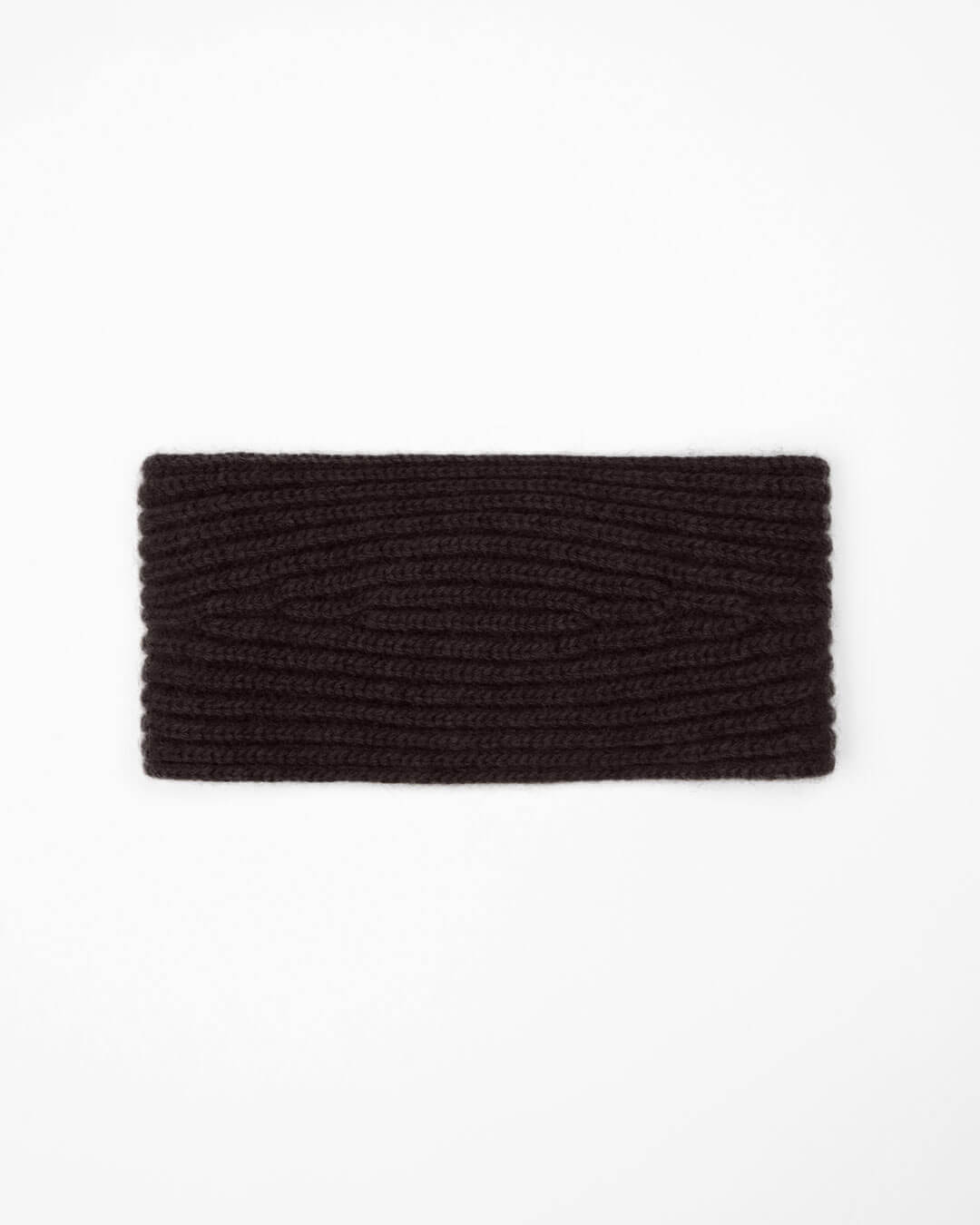 Nærbillede af yak pandebånd i Yak Dark Brown, tydelig ribstruktur.