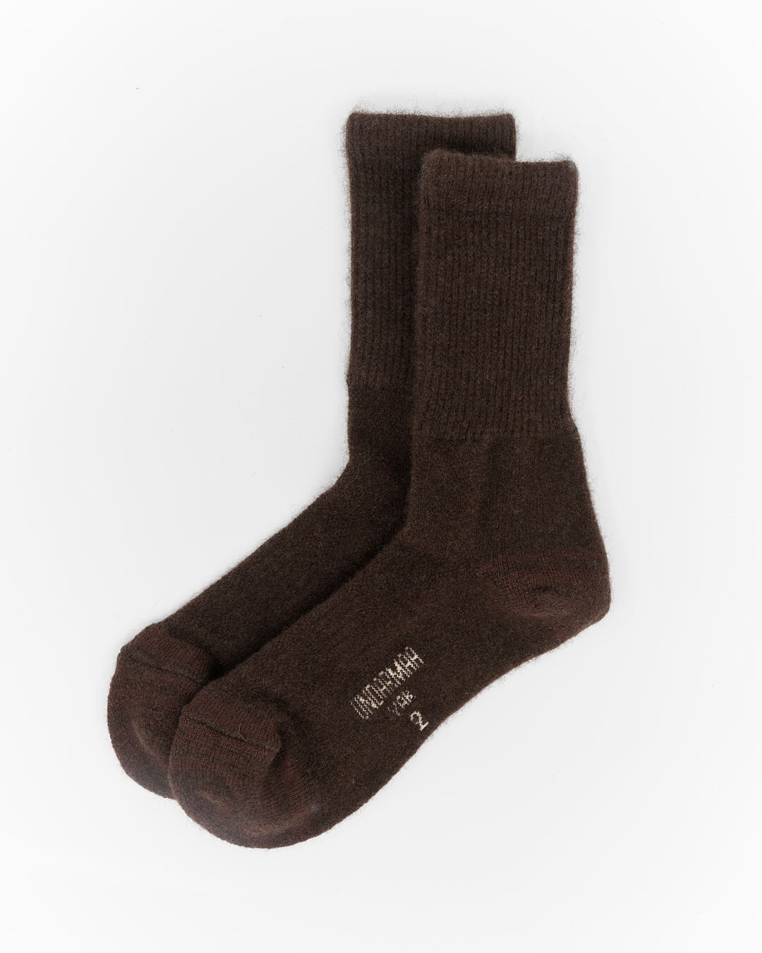 Yakuld sokker i naturlig mørkebrun farve, fremstillet i 100% yakuld fra Mongoliet.