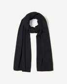 Yargui stort tørklæde i cashmere, farve Black, fotograferet liggende