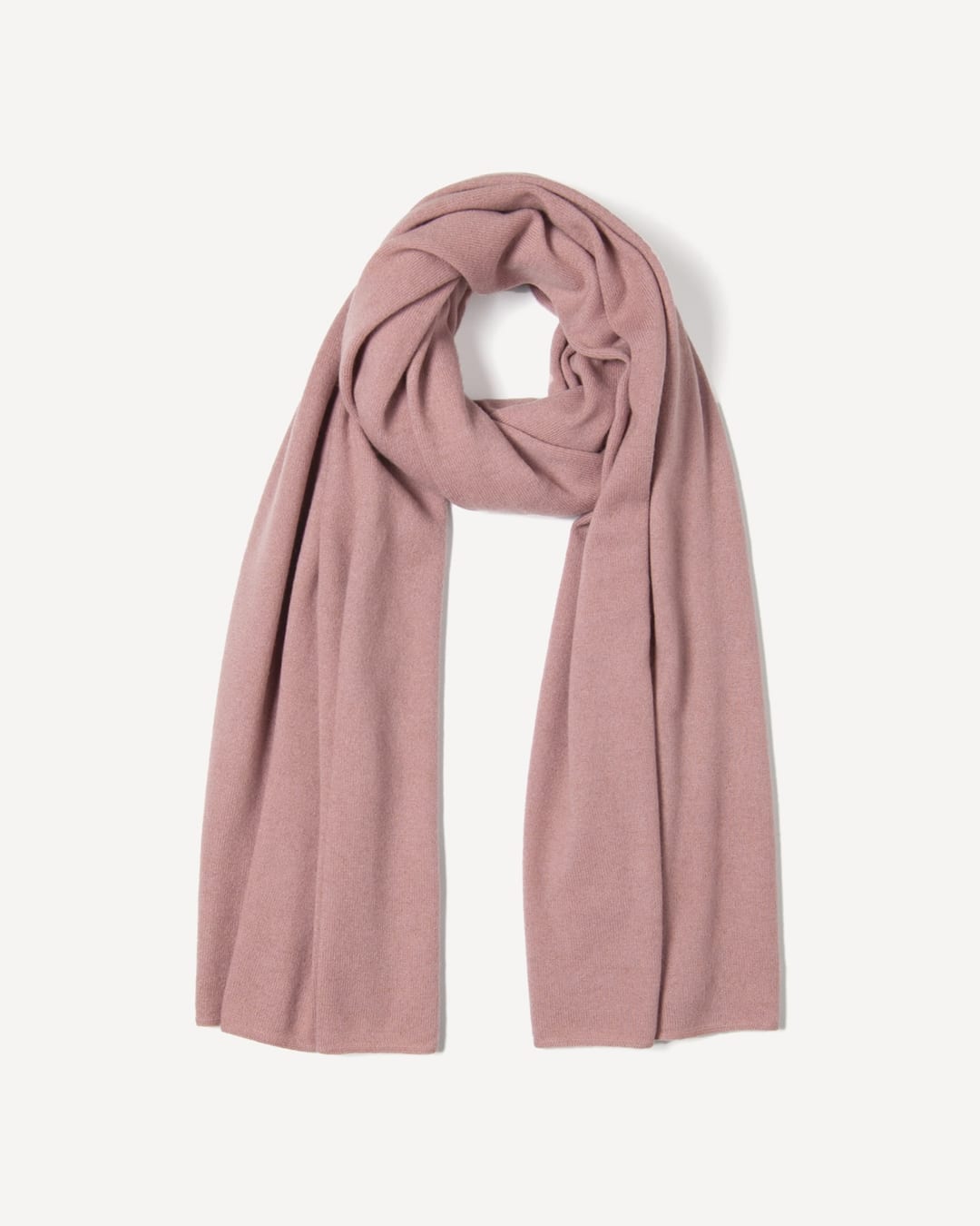 Yargui stort tørklæde i cashmere, farve Dusty pink, fotograferet liggende