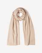 Yargui naturfarvet tørklæde i cashmere, farve Natural sand, fotograferet liggende