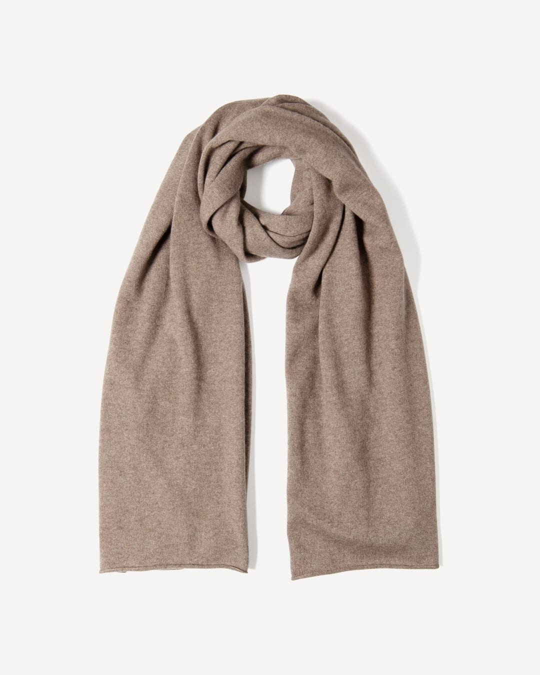 Yargui naturfarvet tørklæde i cashmere, farve Natural taupe, fotograferet liggende