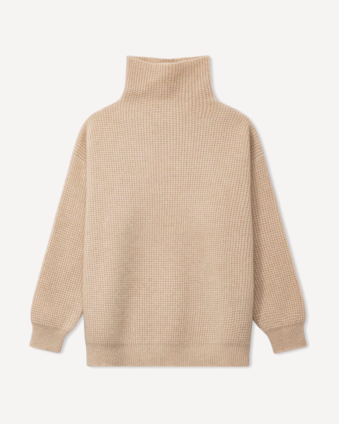 Zaya rullekrave i cashmere, farve Natural sand, fotograferet liggende
